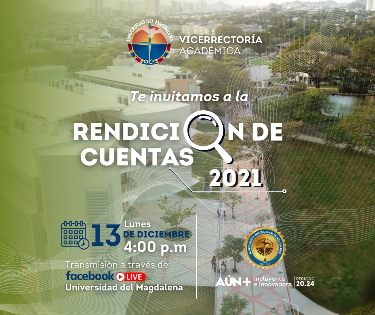 Anuncio de rendición de cuentas de vicerrectoría de investigación 2020